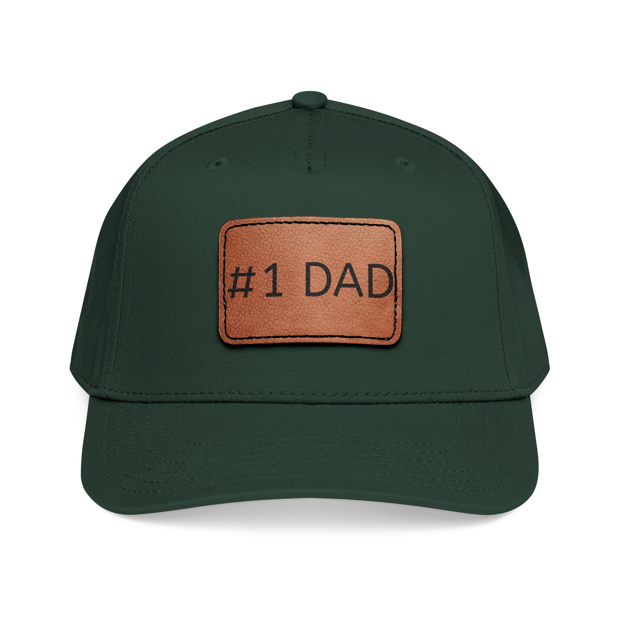 #1 Dad Leather Patch Baseball Cap — Father's Day Gift Hat