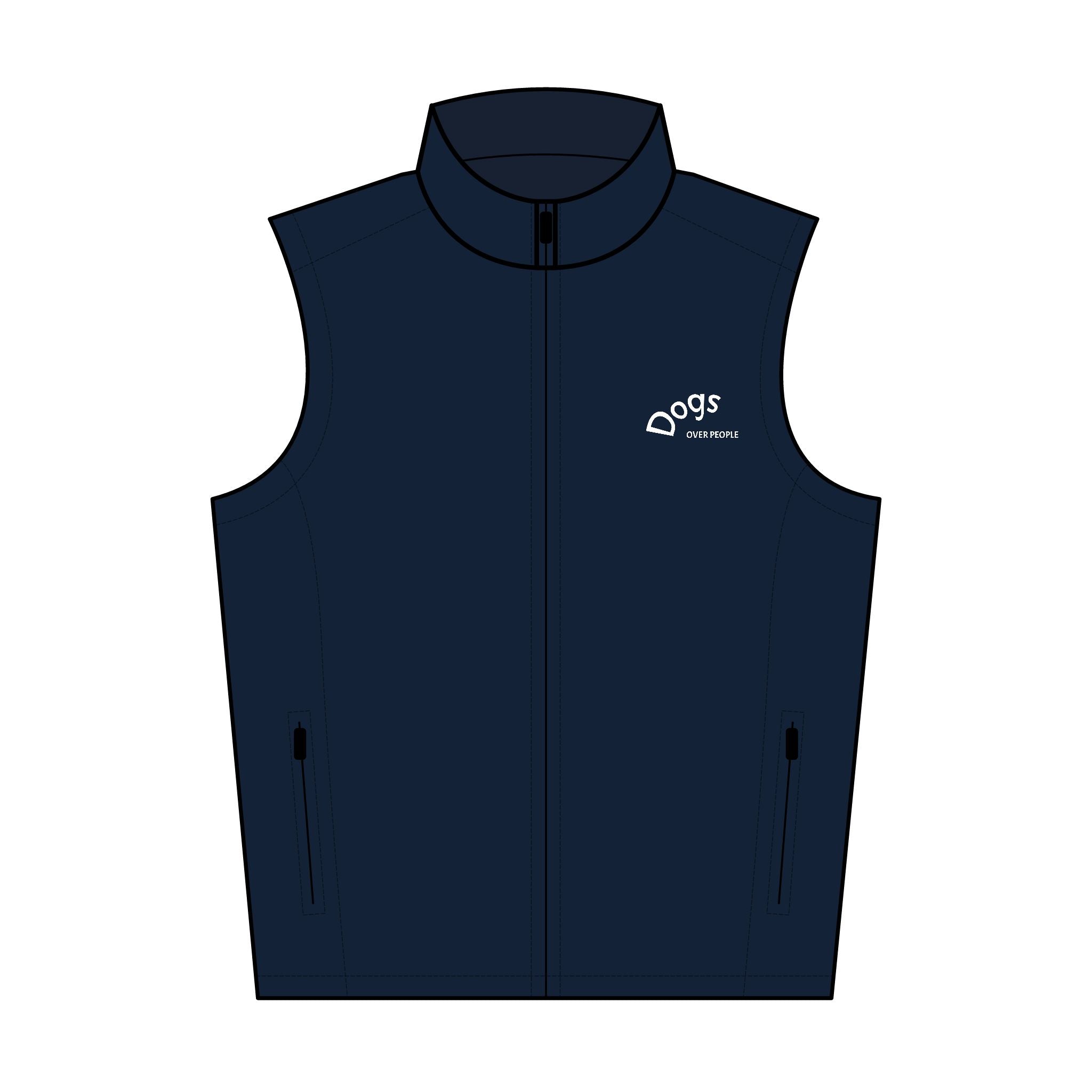 Men's Embroidered Soft Shell Vest - 'Dogs' Logo Lightweight Windproof Vest
