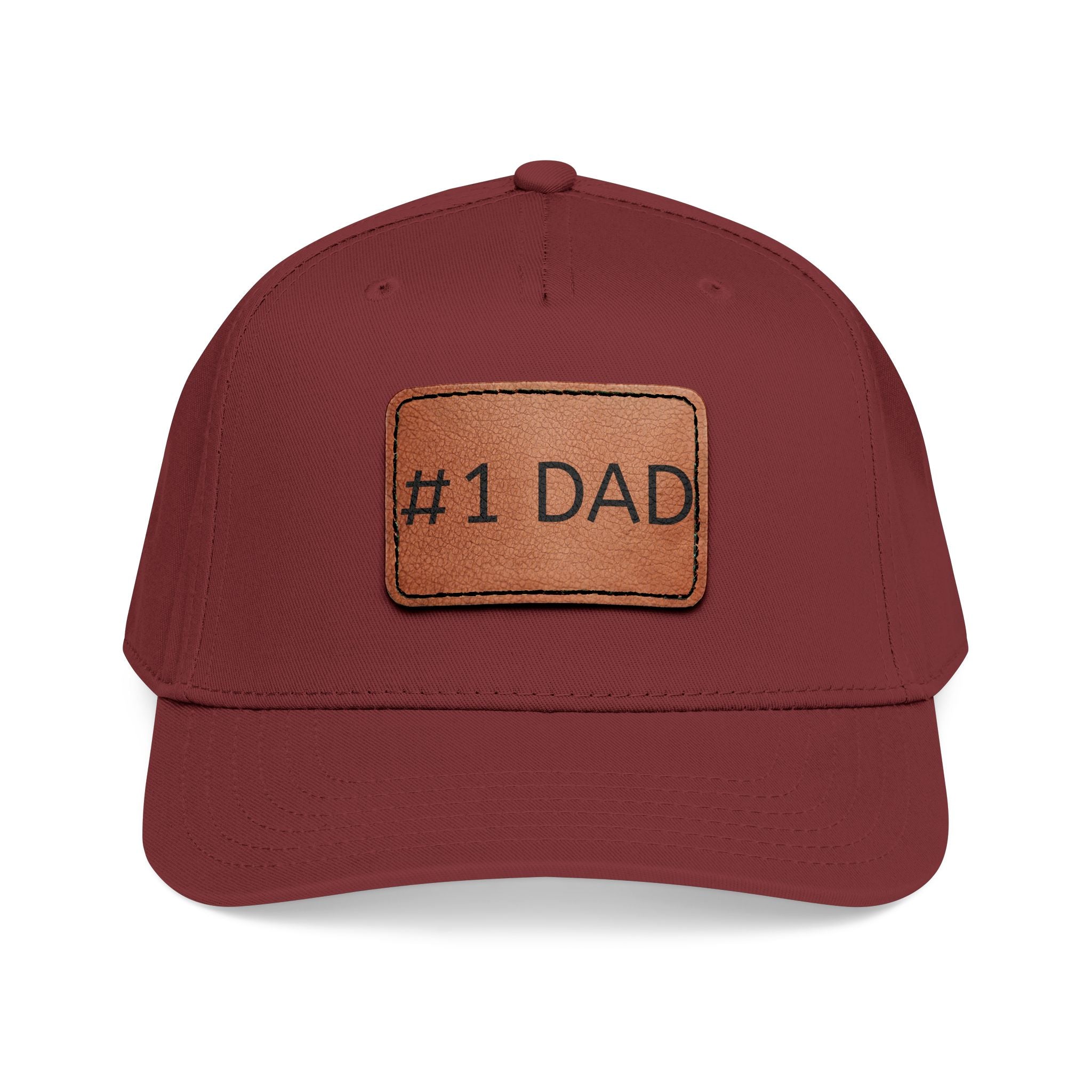 #1 Dad Leather Patch Baseball Cap — Father's Day Gift Hat