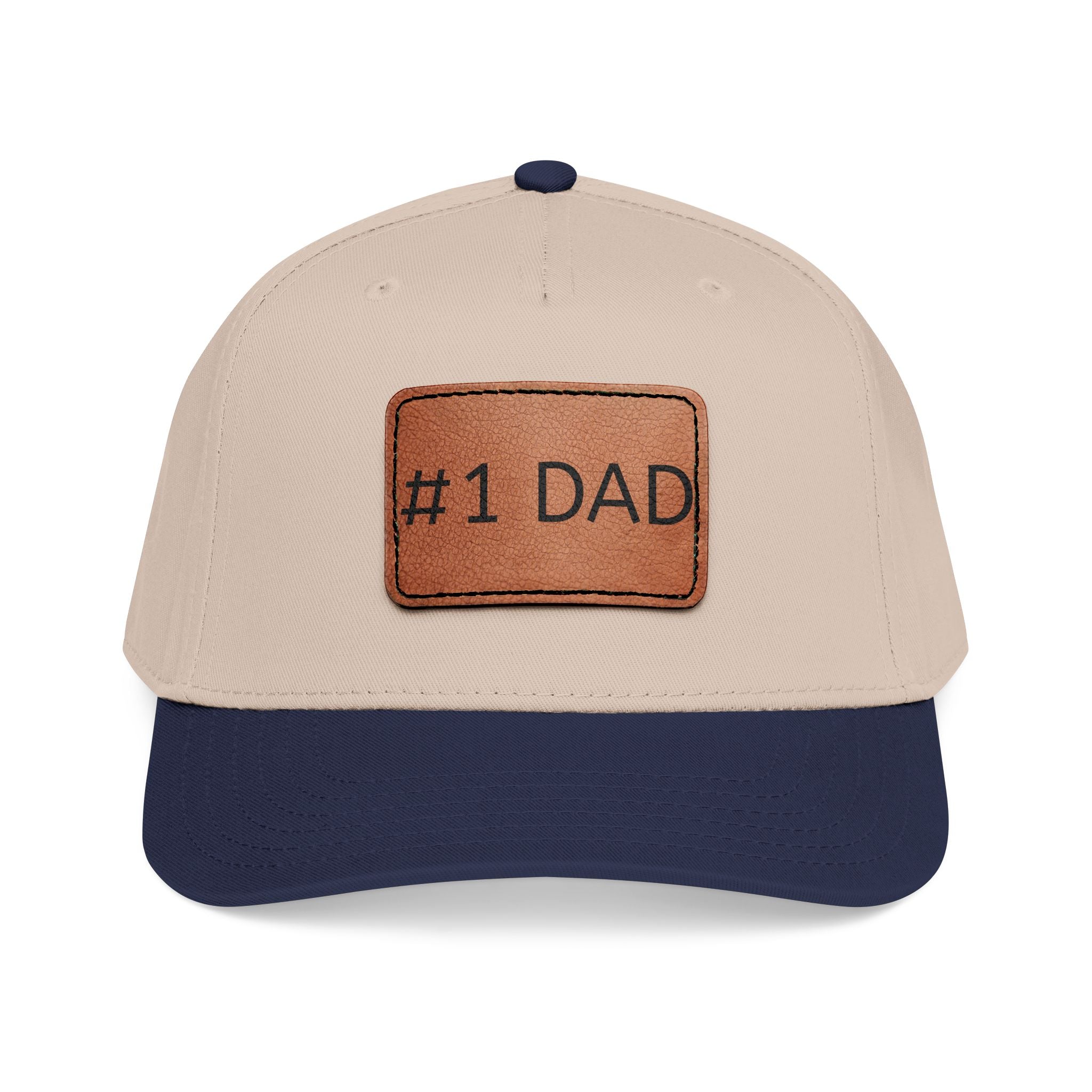 #1 Dad Leather Patch Baseball Cap — Father's Day Gift Hat
