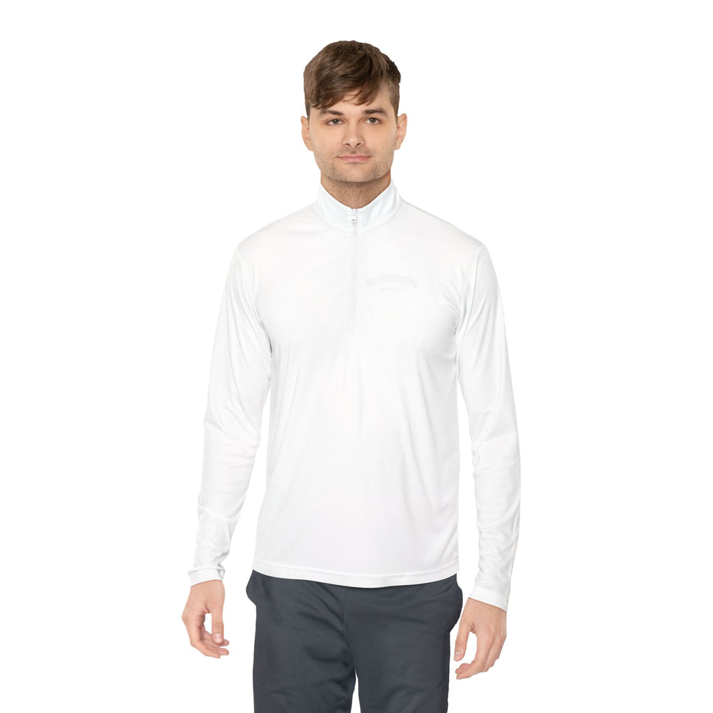 Sarcasm Club Quarter-Zip Pullover — Minimal Embroidered Chest Design