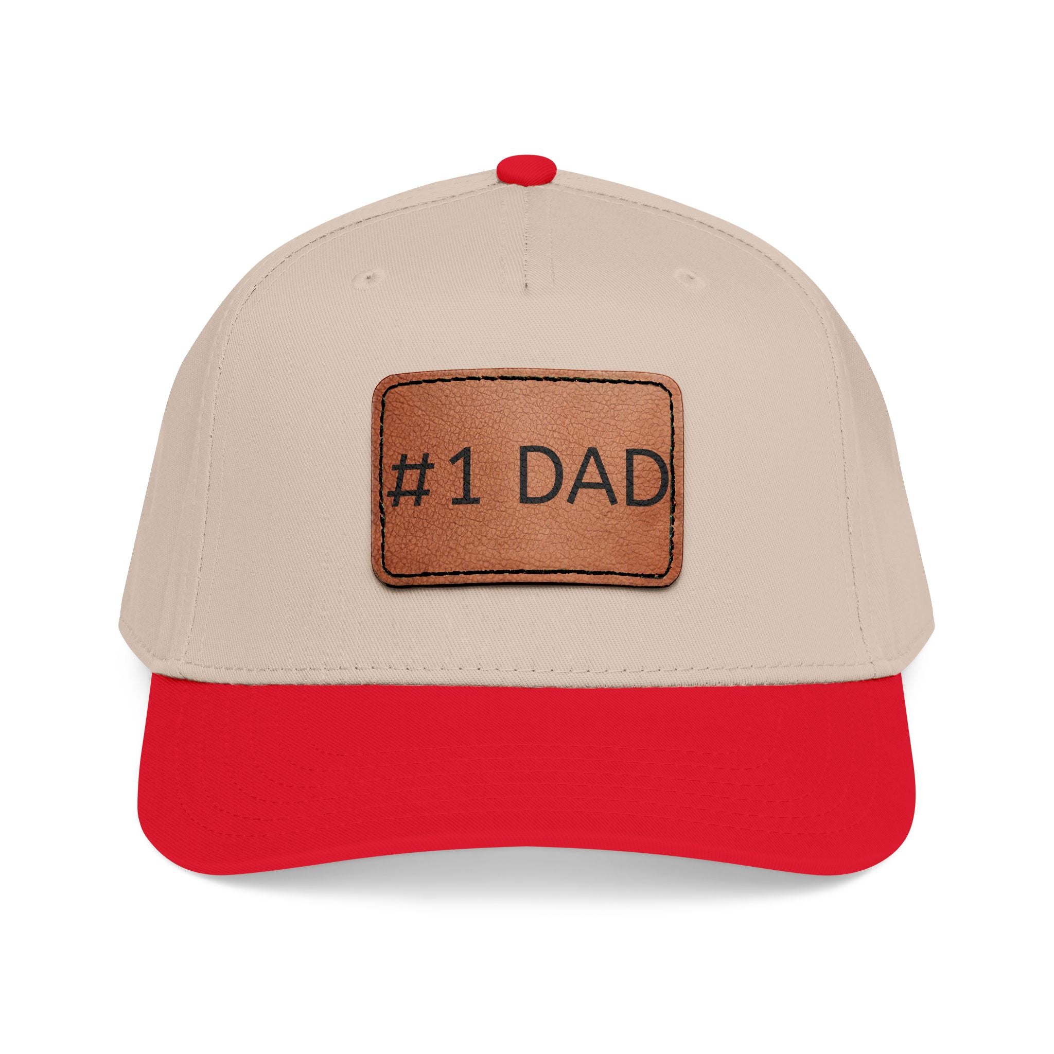 #1 Dad Leather Patch Baseball Cap — Father's Day Gift Hat