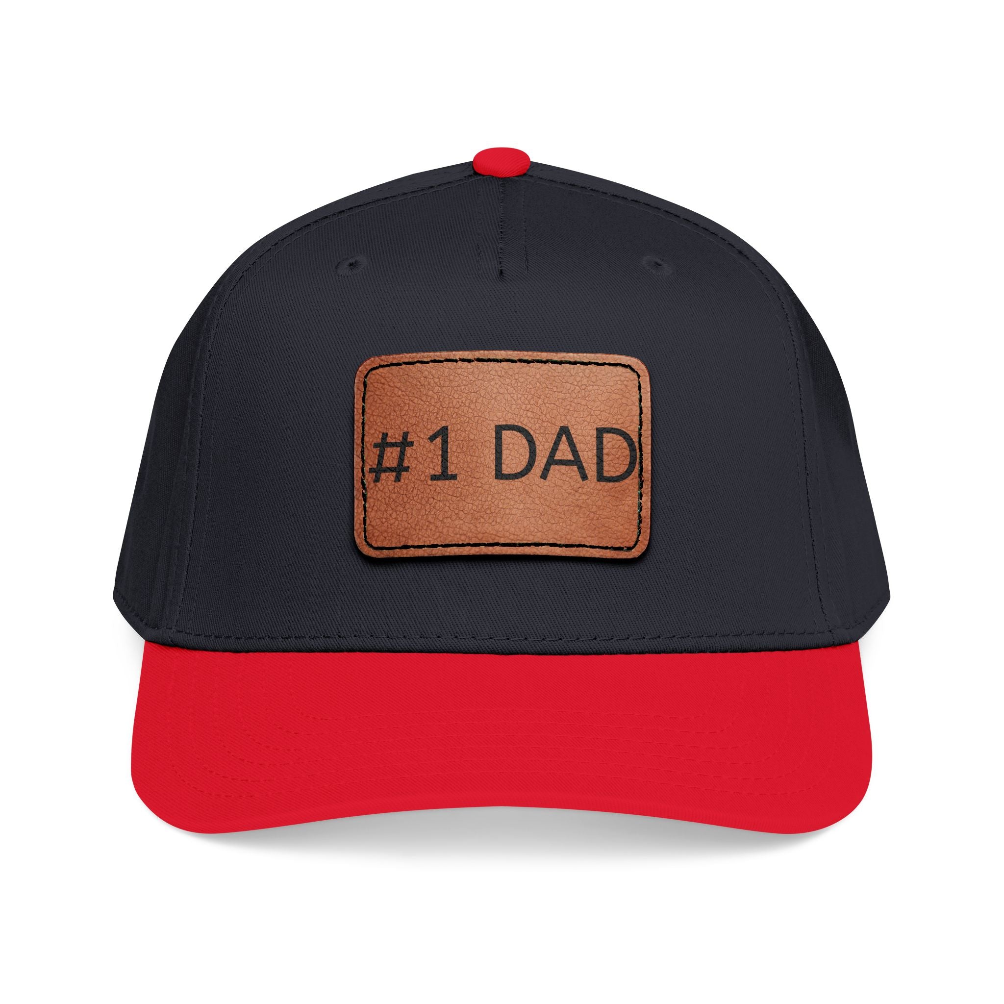 #1 Dad Leather Patch Baseball Cap — Father's Day Gift Hat