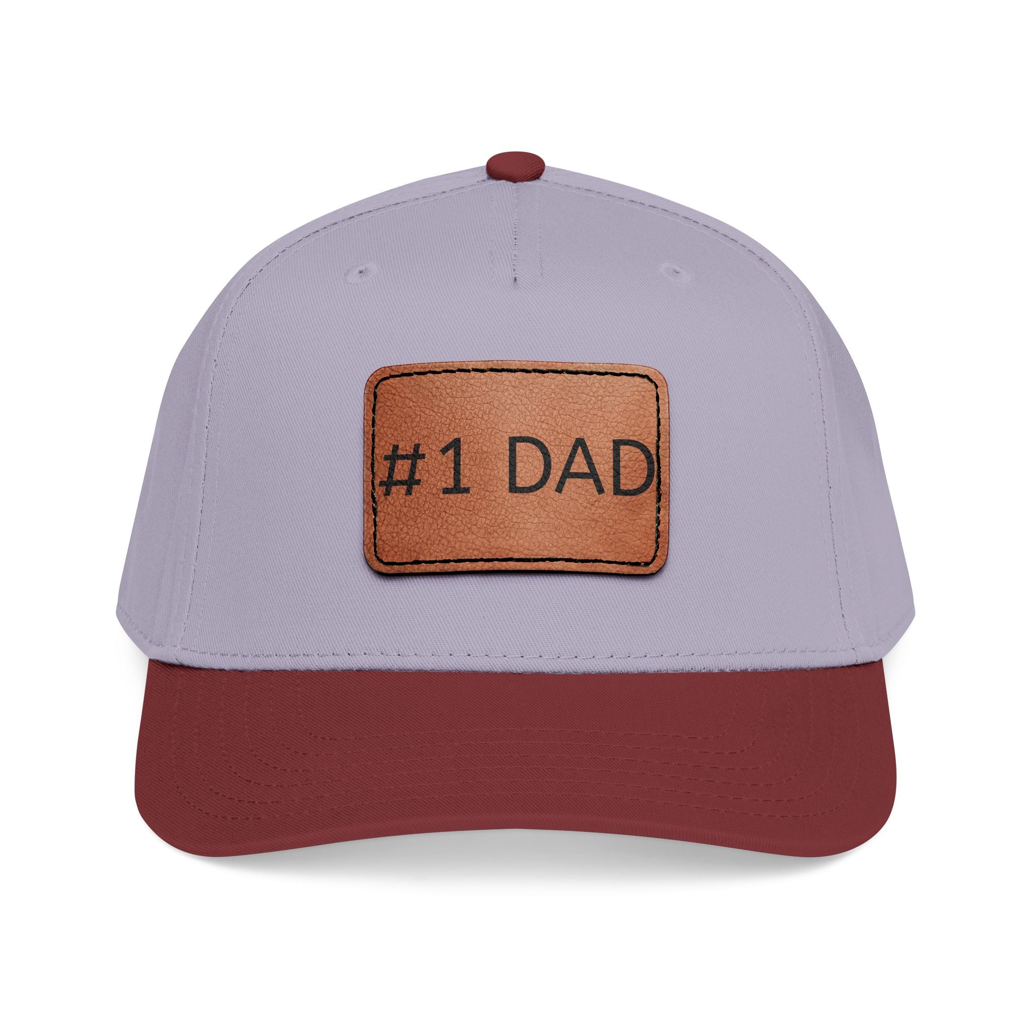 #1 Dad Leather Patch Baseball Cap — Father's Day Gift Hat