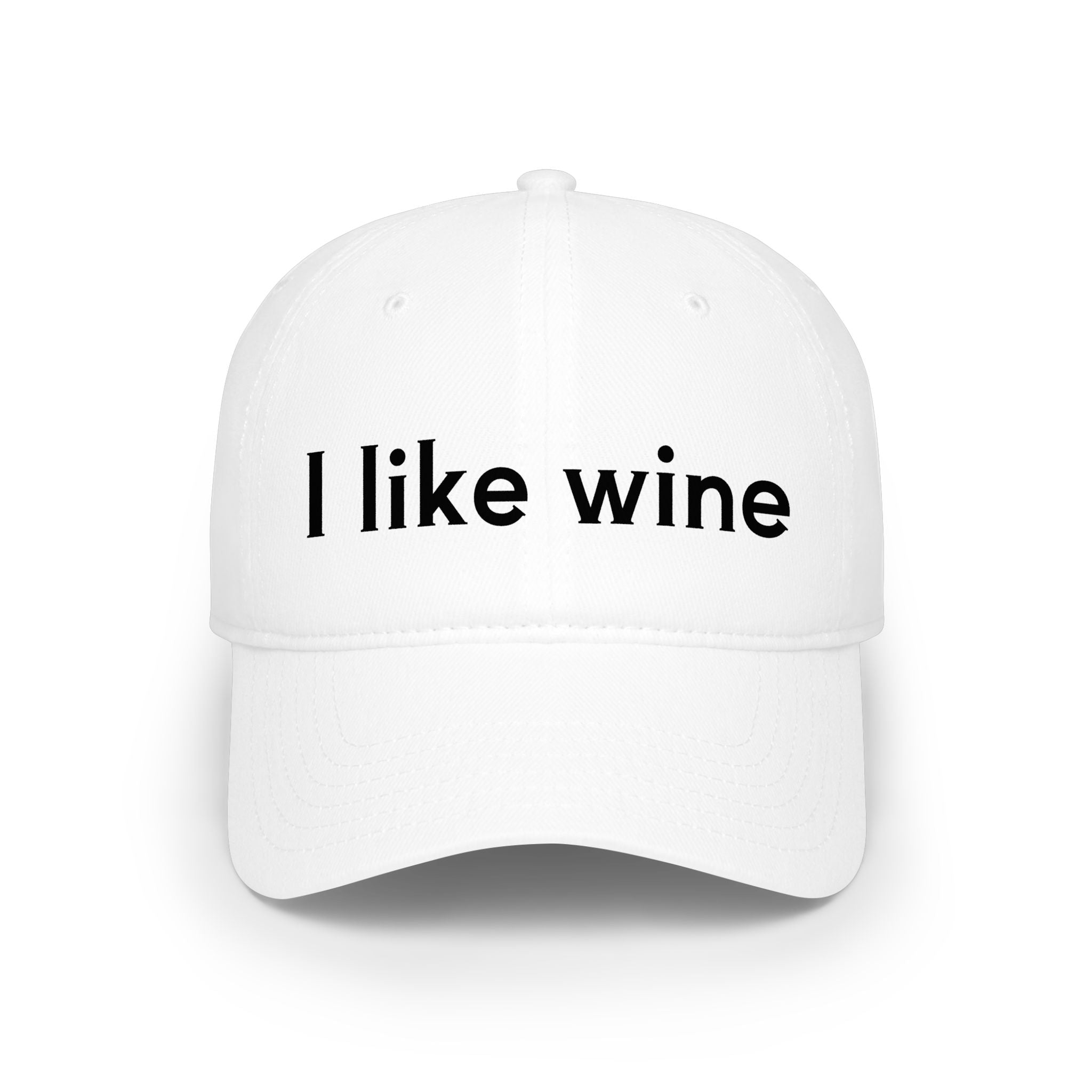 I Like Wine Baseball Cap — Casual Red Low-Profile Wine Lover Hat