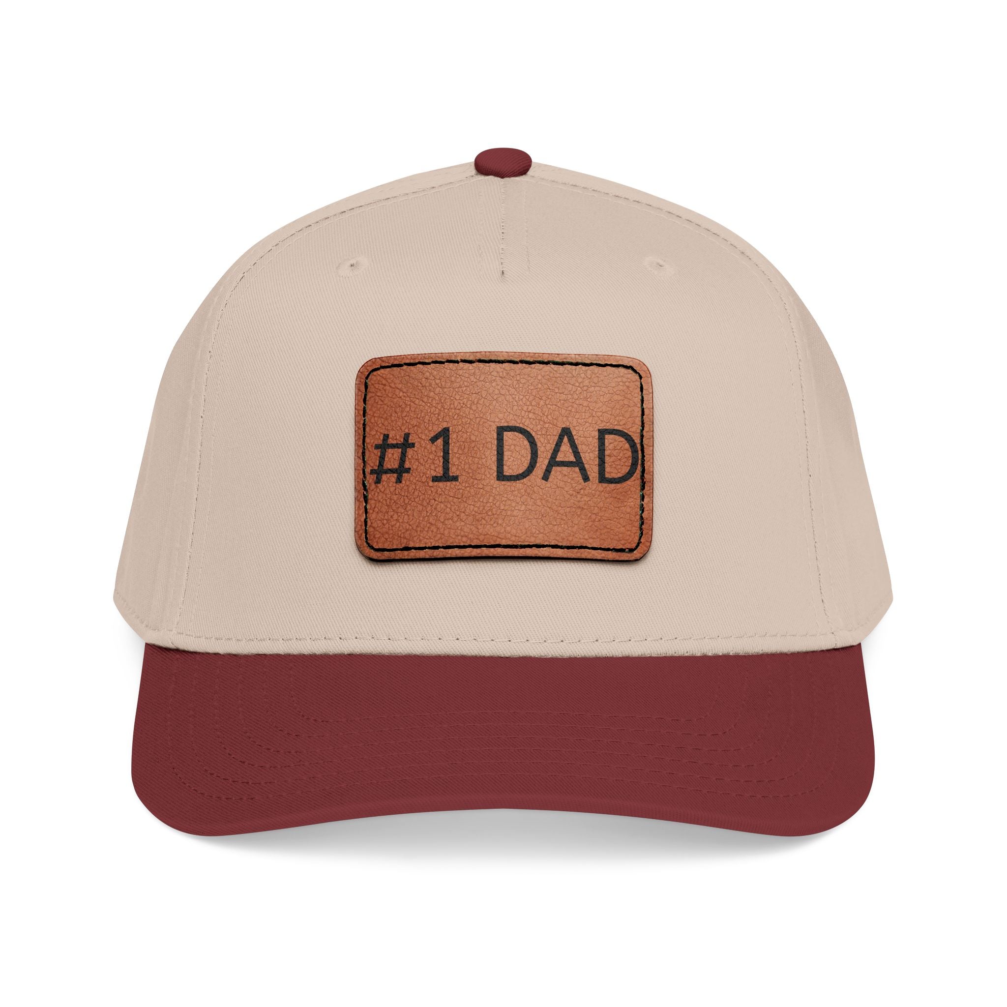 #1 Dad Leather Patch Baseball Cap — Father's Day Gift Hat