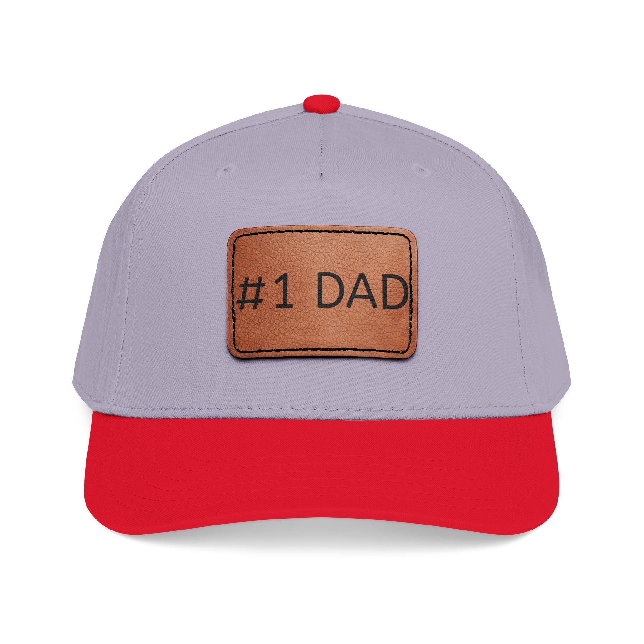 #1 Dad Leather Patch Baseball Cap — Father's Day Gift Hat