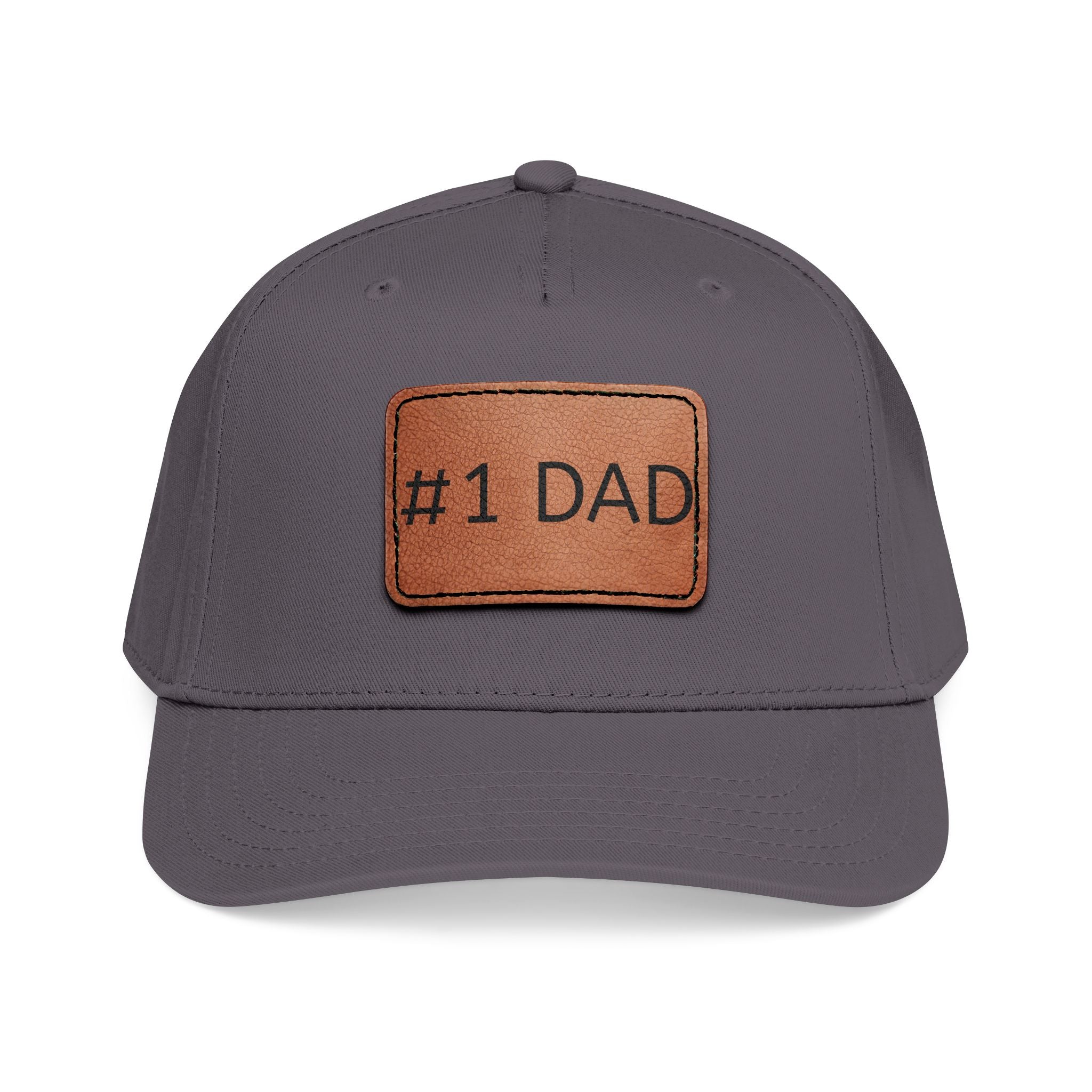 #1 Dad Leather Patch Baseball Cap — Father's Day Gift Hat