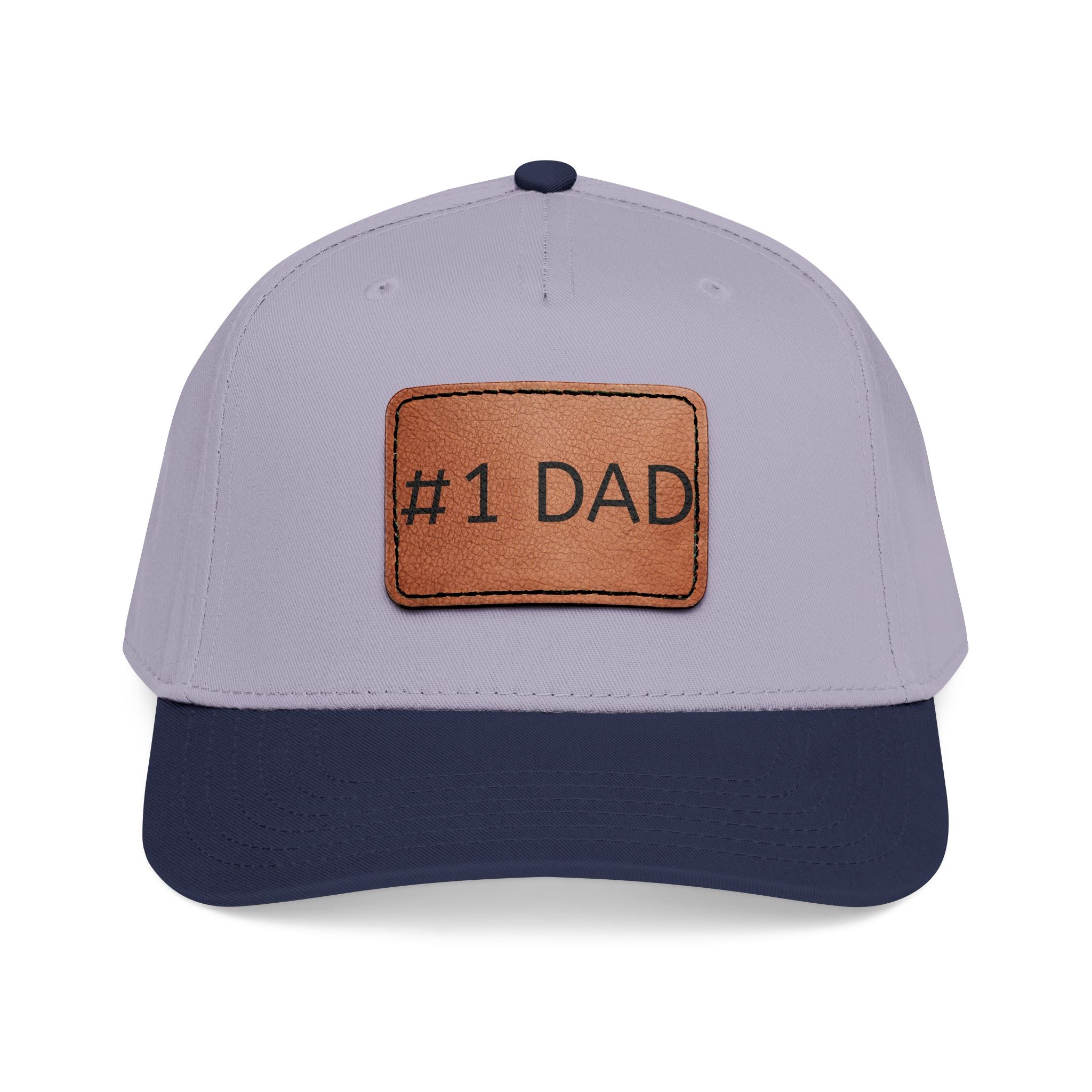 #1 Dad Leather Patch Baseball Cap — Father's Day Gift Hat