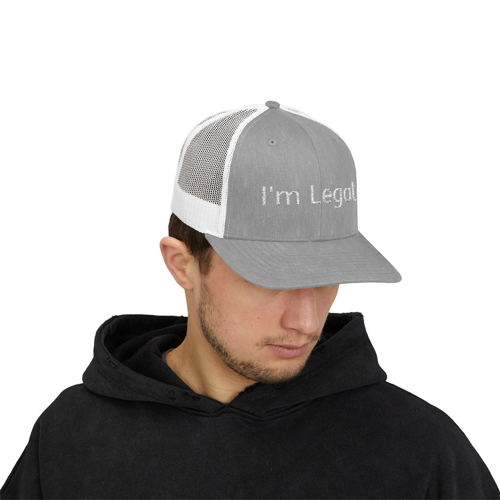 I'm Legal Snapback Trucker Cap – Bold Embroidered Statement Hat for New Citizens & Pride Celebrations