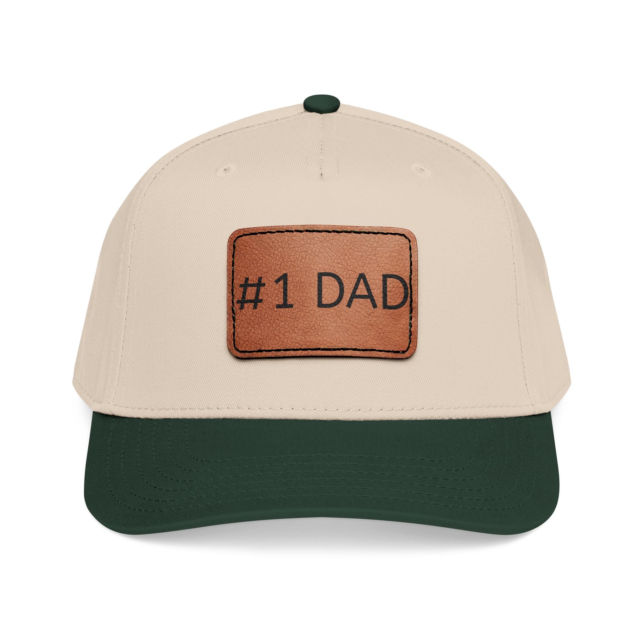 #1 Dad Leather Patch Baseball Cap — Father's Day Gift Hat