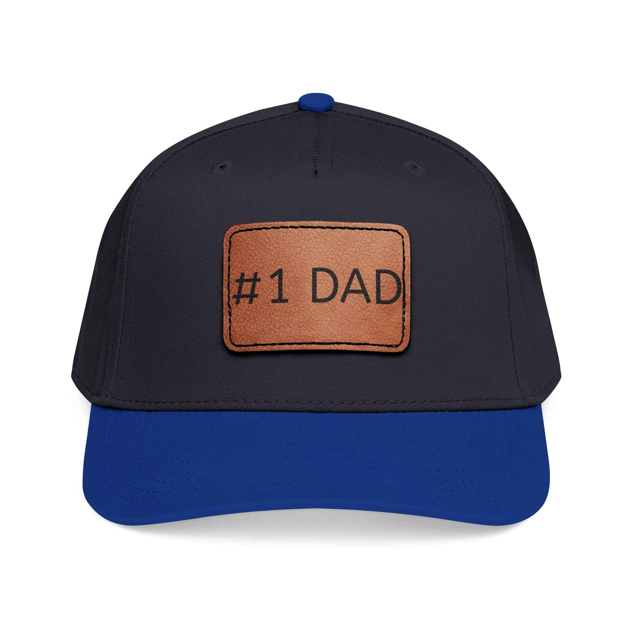 #1 Dad Leather Patch Baseball Cap — Father's Day Gift Hat