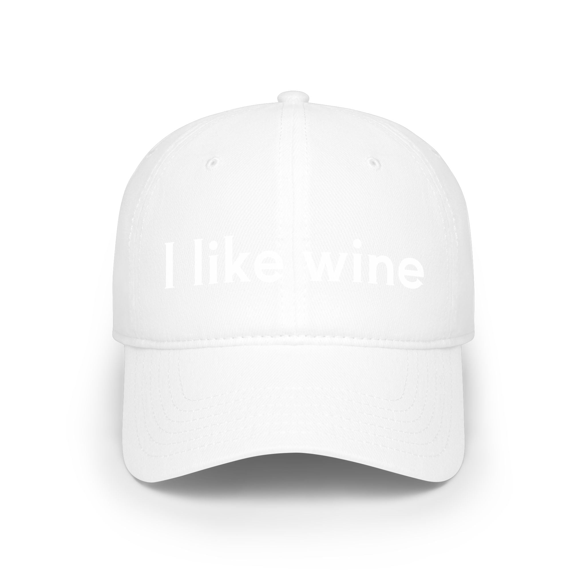 I Like Wine Baseball Cap — Casual Red Low-Profile Wine Lover Hat