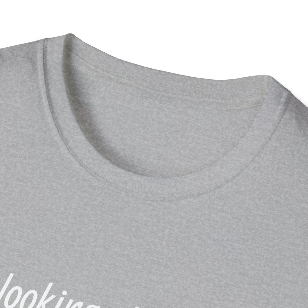 T-Shirt — "Stop looking at my chest!" Funny Statement Tee