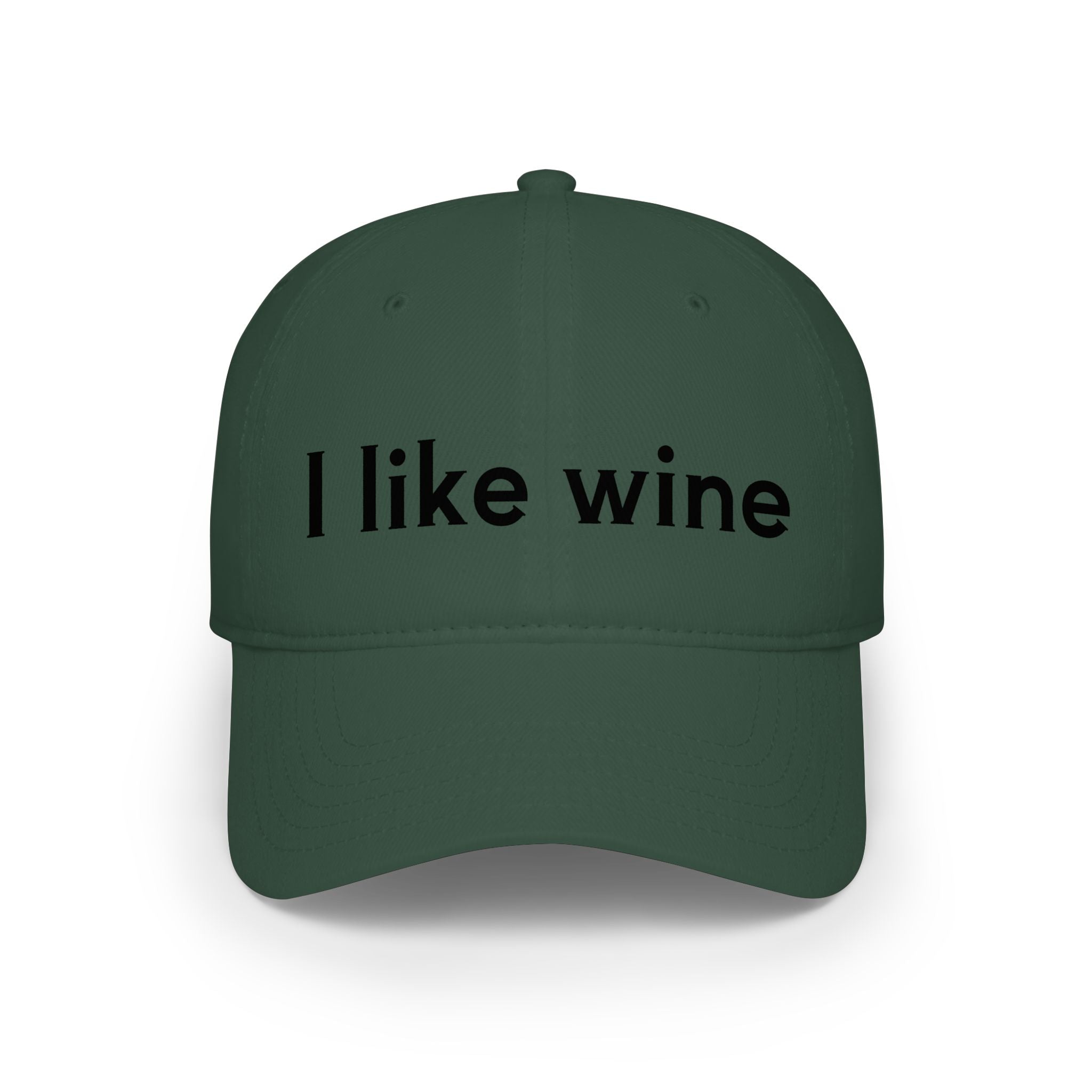 I Like Wine Baseball Cap — Casual Red Low-Profile Wine Lover Hat