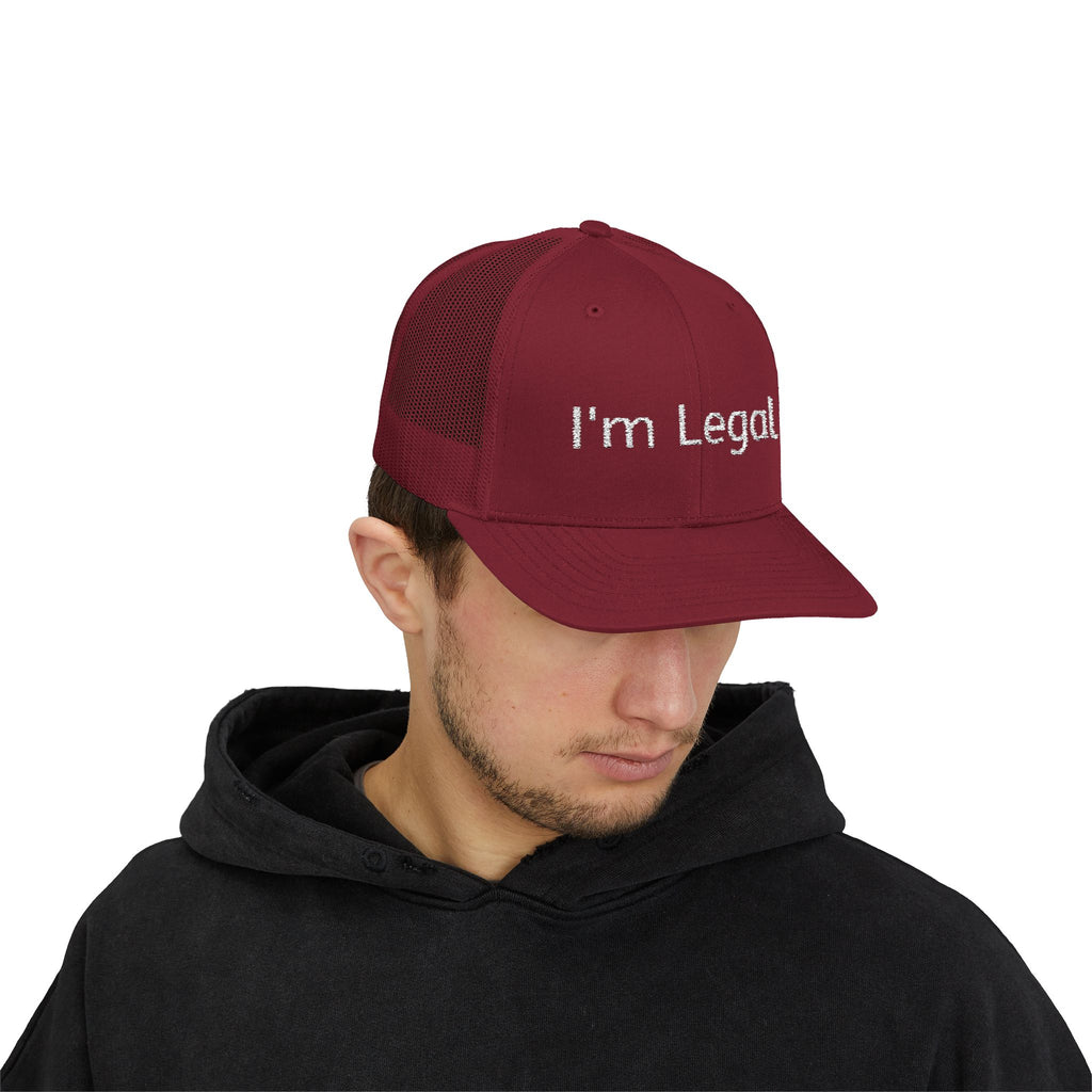 I'm Legal Snapback Trucker Cap – Bold Embroidered Statement Hat for New Citizens & Pride Celebrations