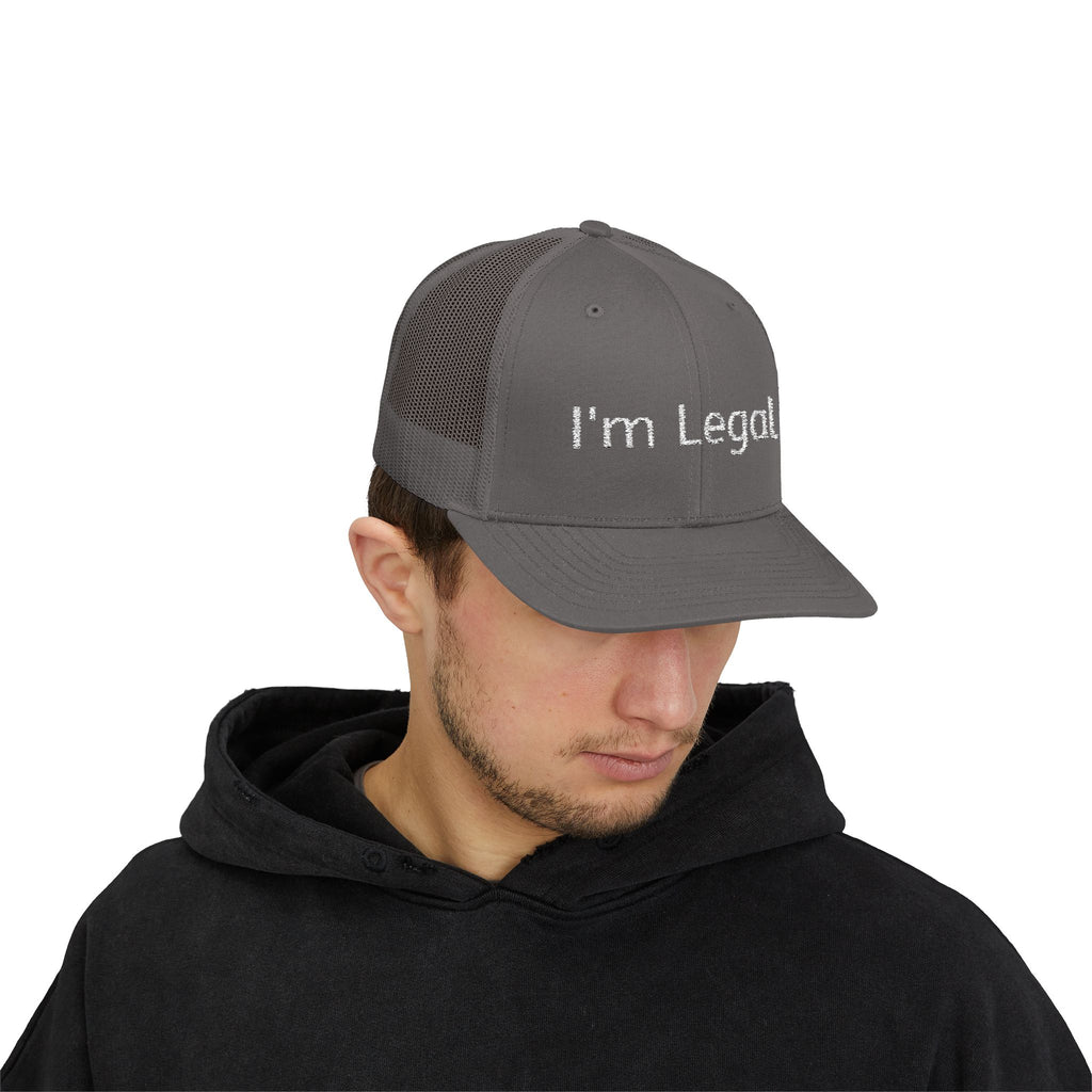 I'm Legal Snapback Trucker Cap – Bold Embroidered Statement Hat for New Citizens & Pride Celebrations