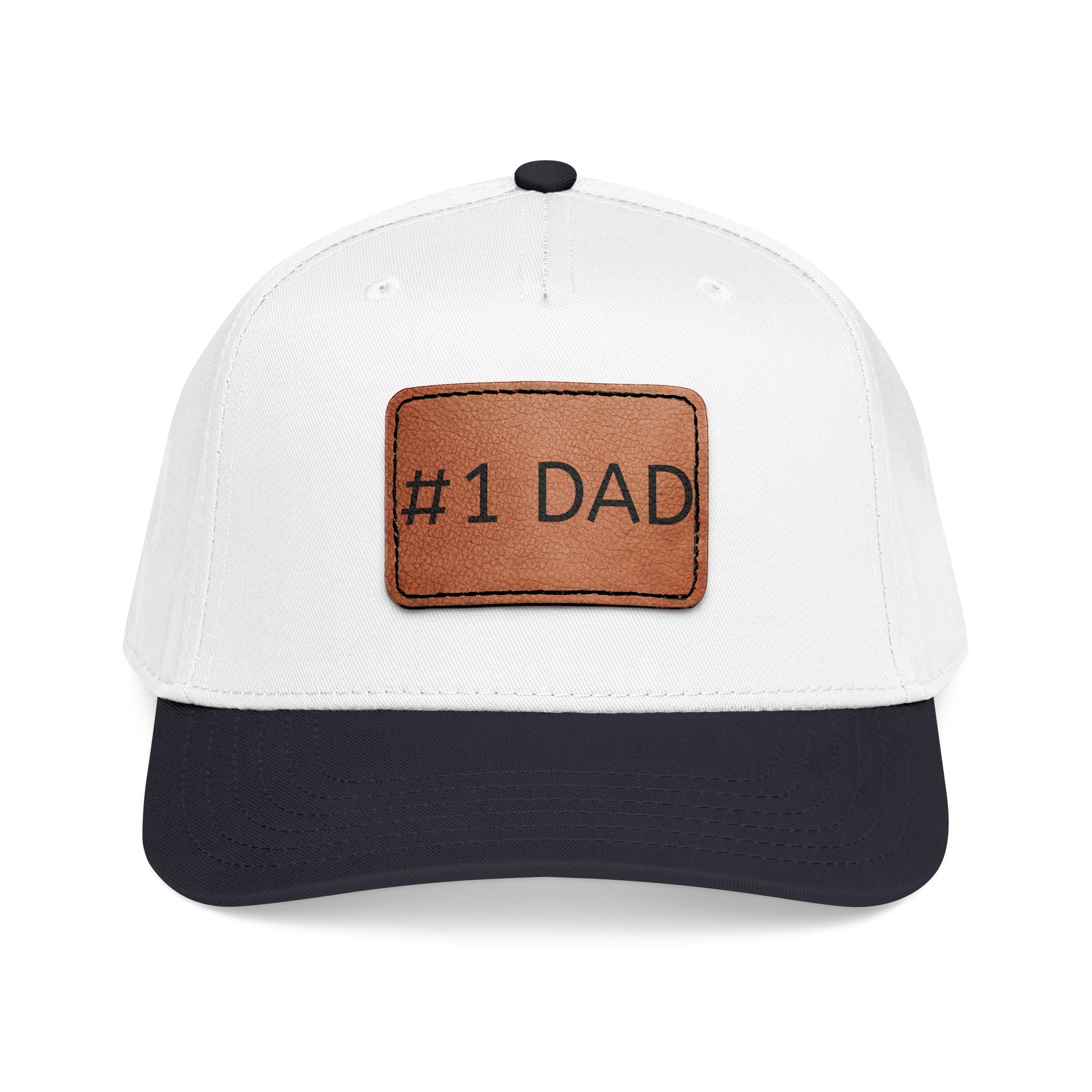#1 Dad Leather Patch Baseball Cap — Father's Day Gift Hat