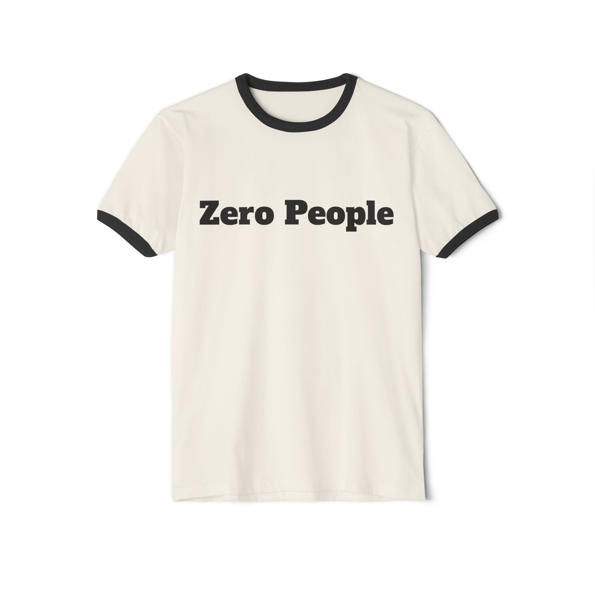 Zero People Ringer Tee — Vintage-Inspired Funny Statement T‑Shirt