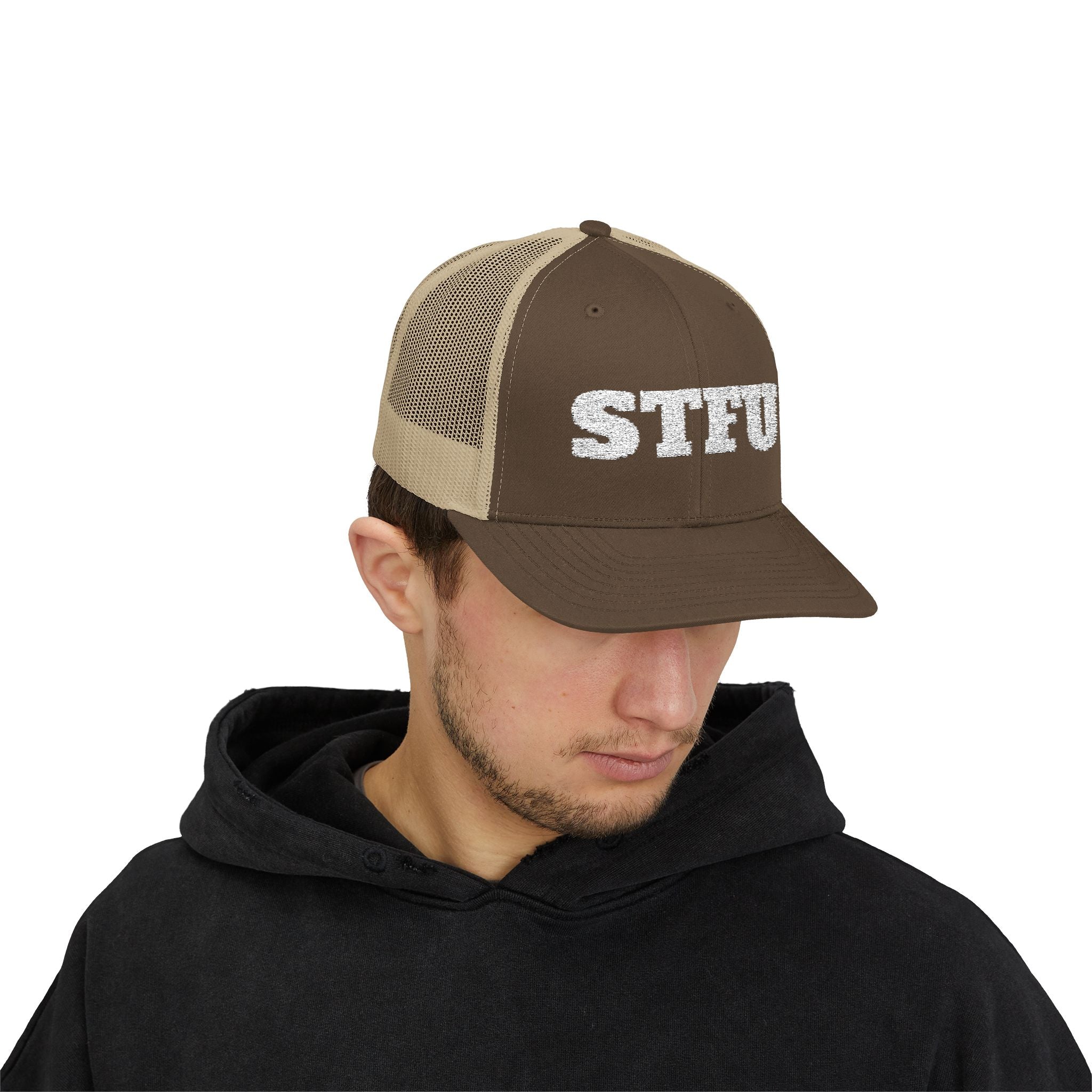 STFU Trucker Cap — Embroidered Snapback Hat