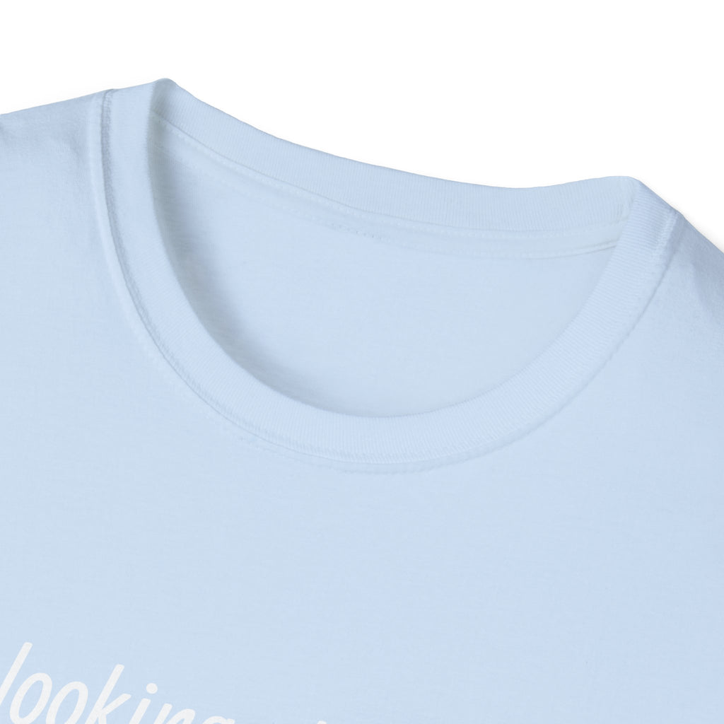 T-Shirt — "Stop looking at my chest!" Funny Statement Tee