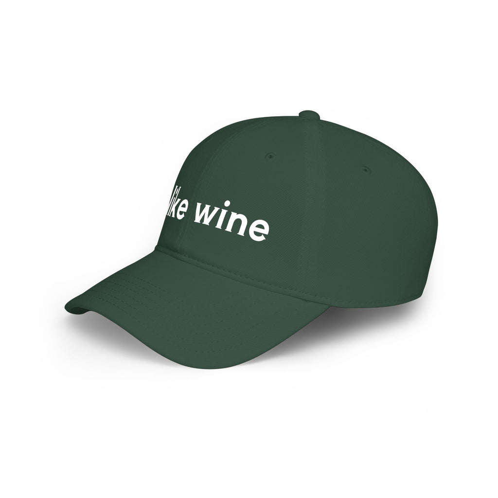 I Like Wine Baseball Cap — Casual Red Low-Profile Wine Lover Hat