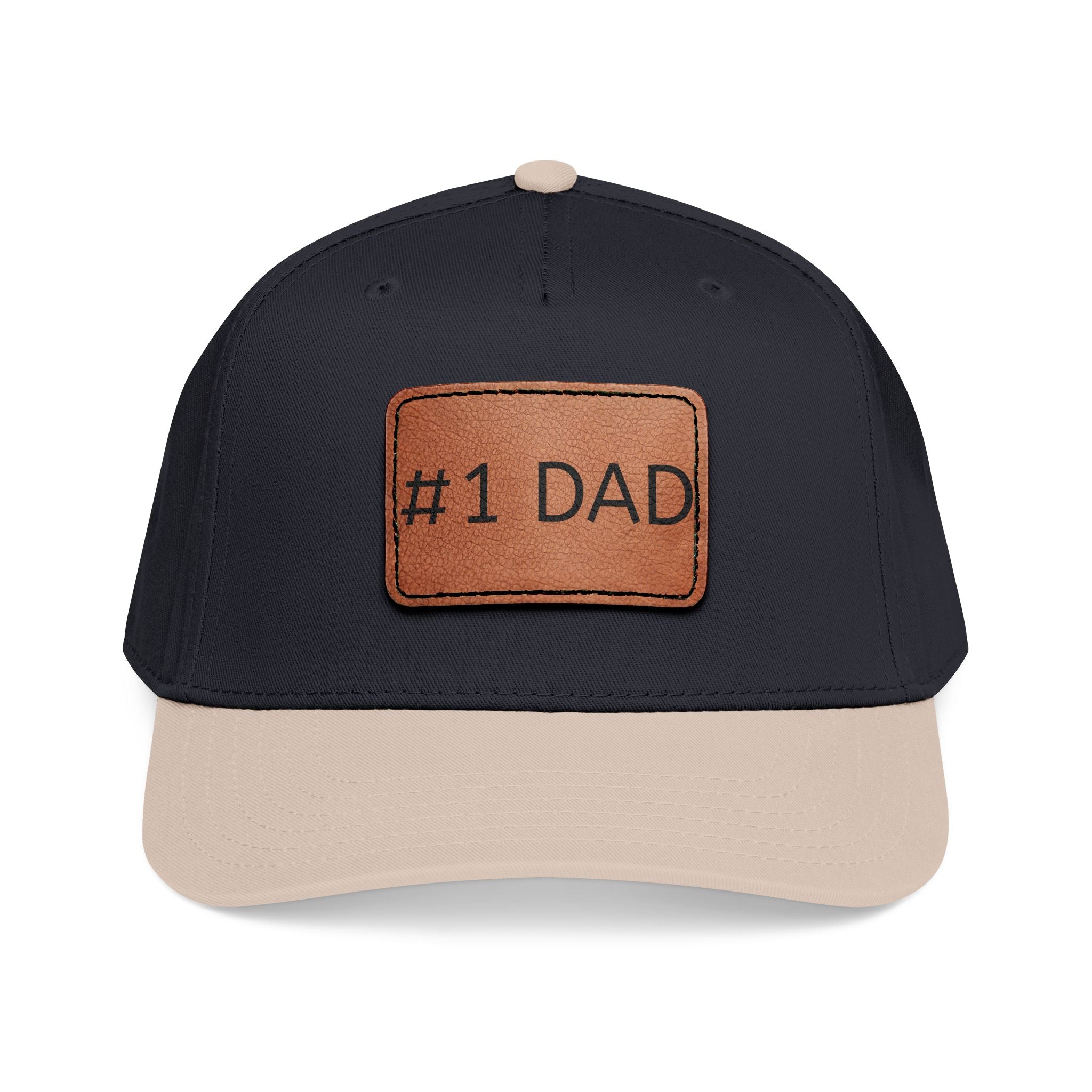 #1 Dad Leather Patch Baseball Cap — Father's Day Gift Hat