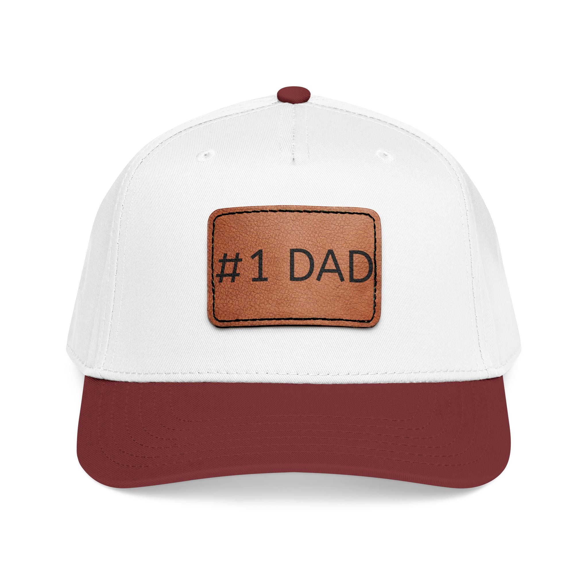 #1 Dad Leather Patch Baseball Cap — Father's Day Gift Hat