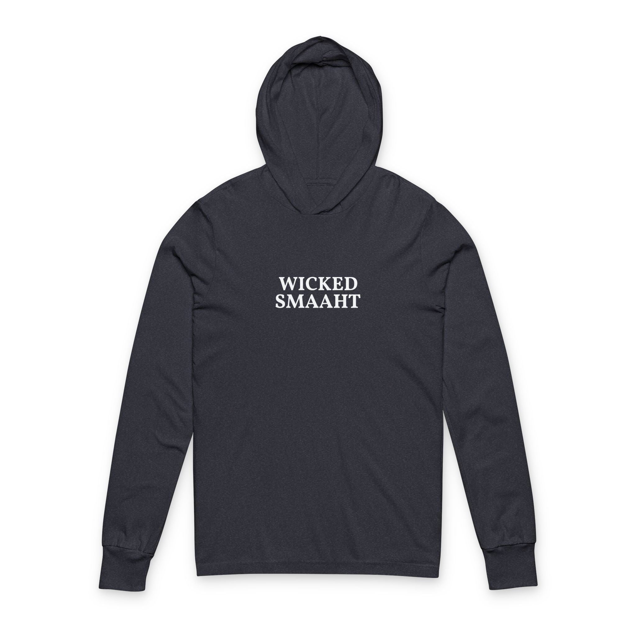 Hooded Long Sleeve Tee — Minimal Black Logo Hoodie Tee