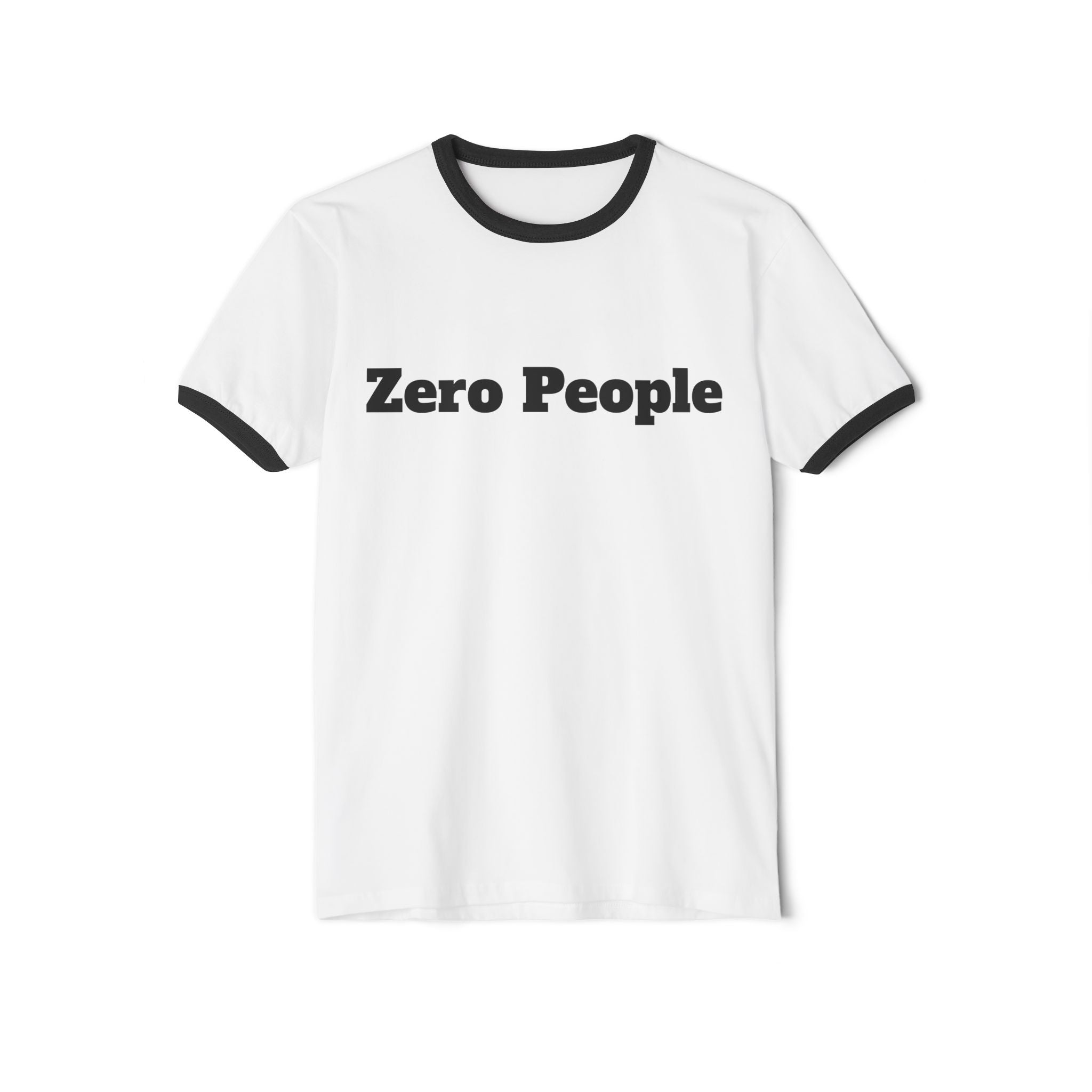 Zero People Ringer Tee — Vintage-Inspired Funny Statement T‑Shirt