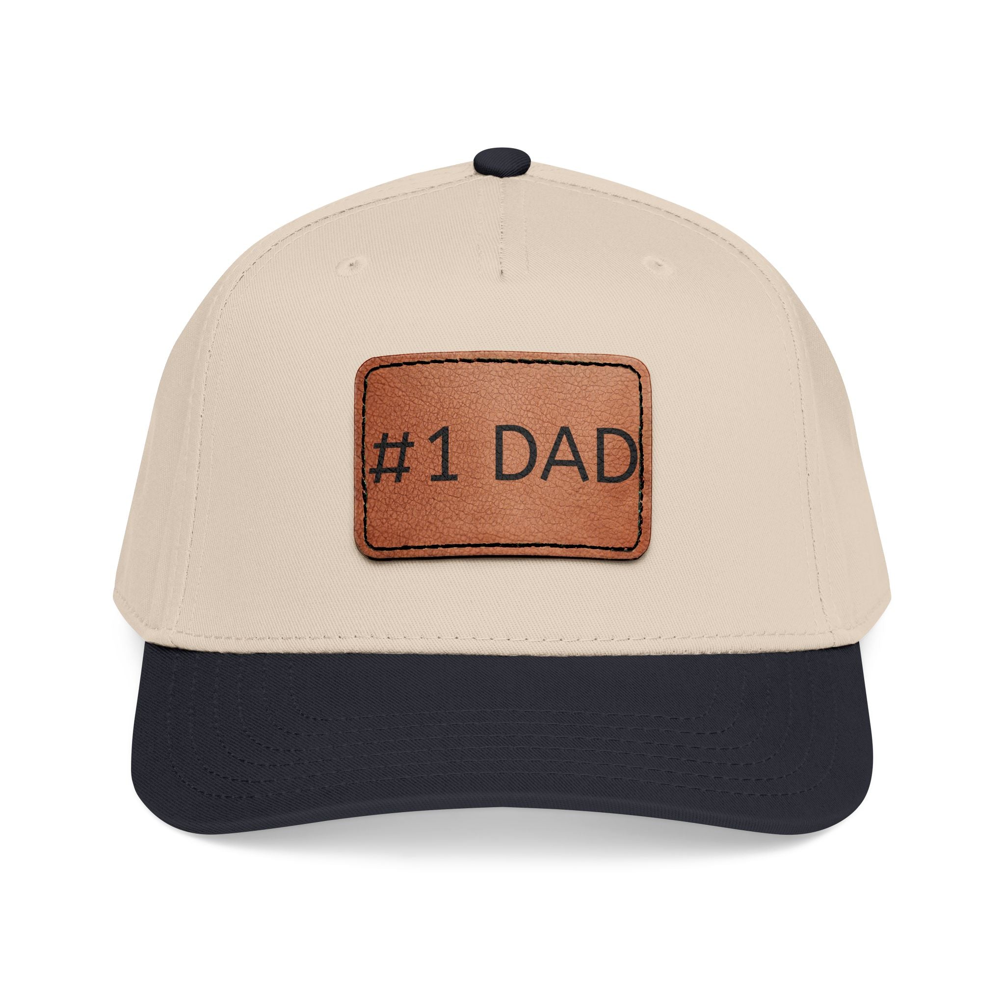 #1 Dad Leather Patch Baseball Cap — Father's Day Gift Hat