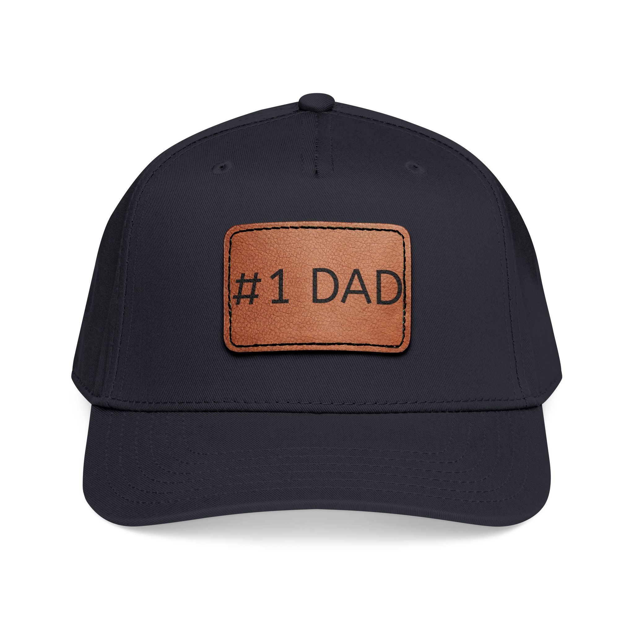 #1 Dad Leather Patch Baseball Cap — Father's Day Gift Hat