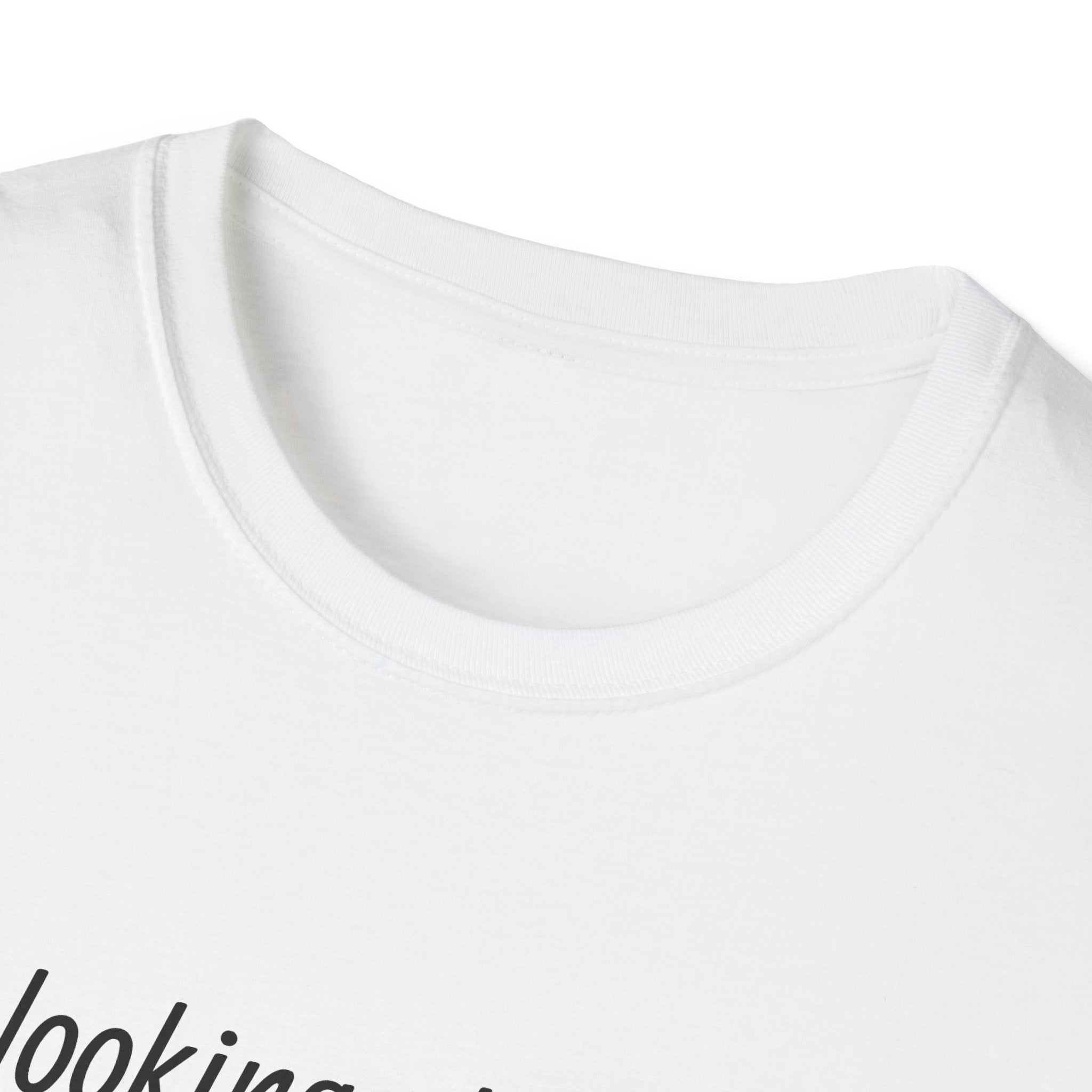 T-Shirt — "Stop looking at my chest!" Funny Statement Tee