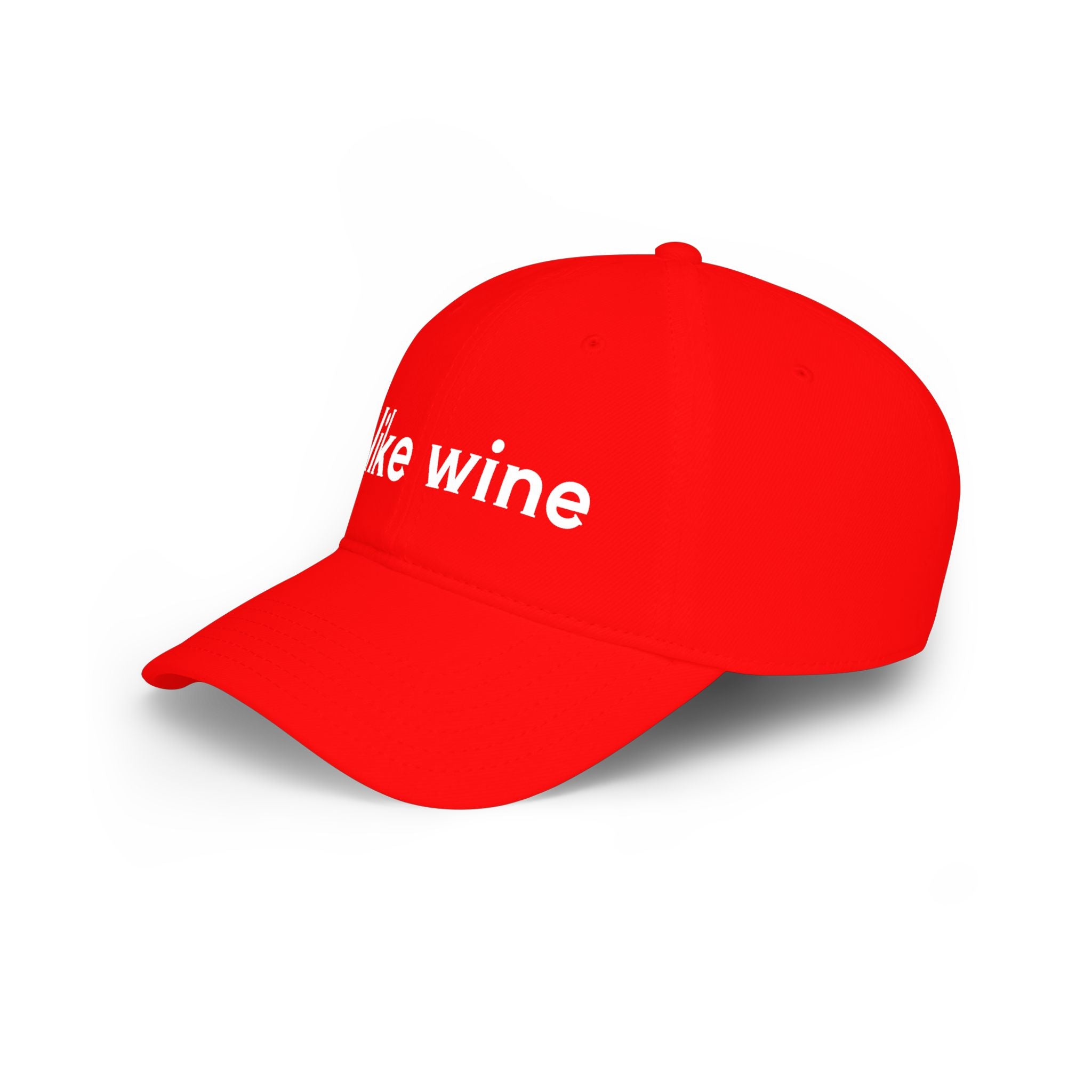 I Like Wine Baseball Cap — Casual Red Low-Profile Wine Lover Hat