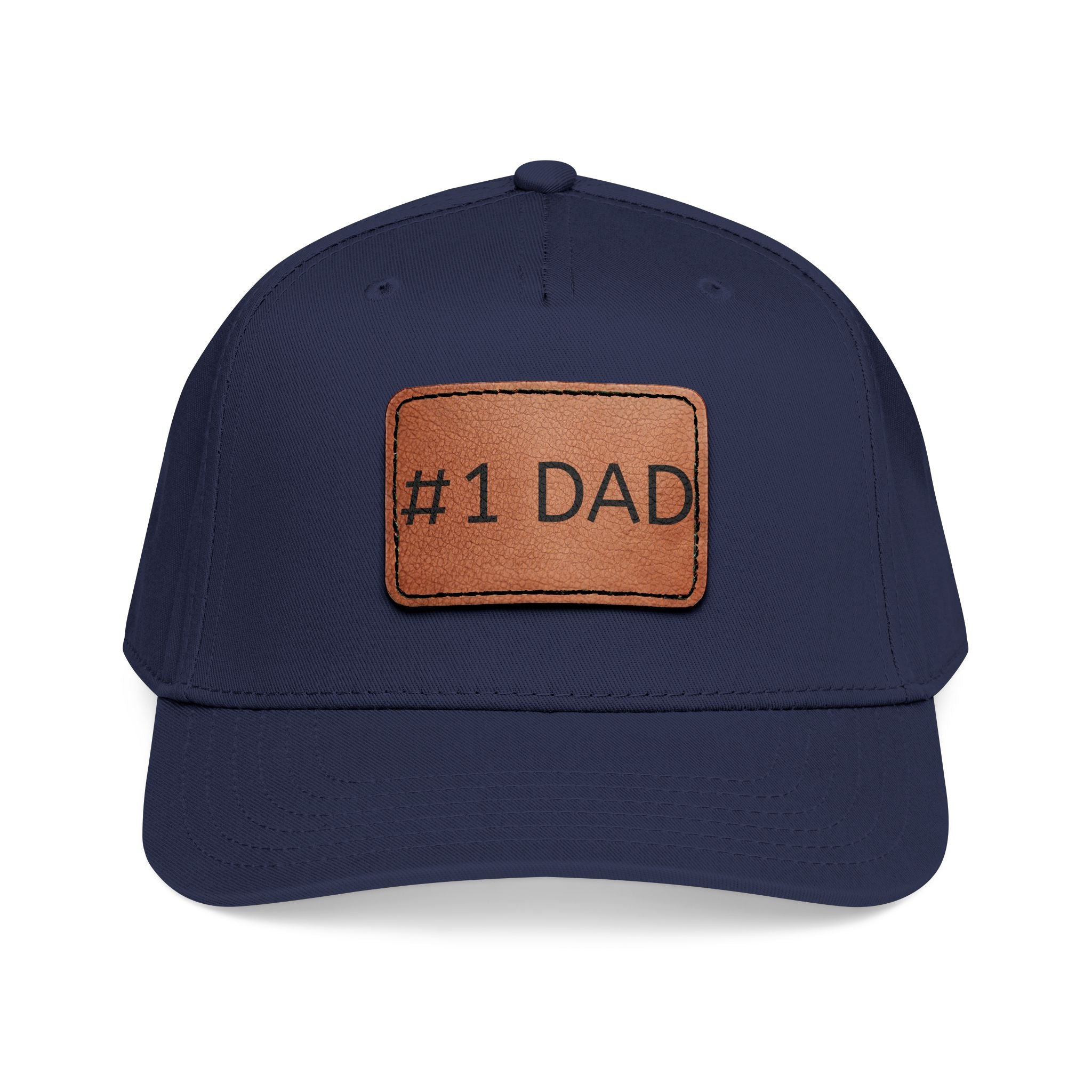 #1 Dad Leather Patch Baseball Cap — Father's Day Gift Hat