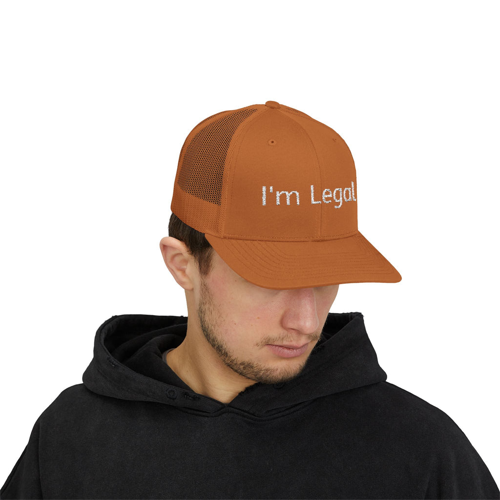 I'm Legal Snapback Trucker Cap – Bold Embroidered Statement Hat for New Citizens & Pride Celebrations