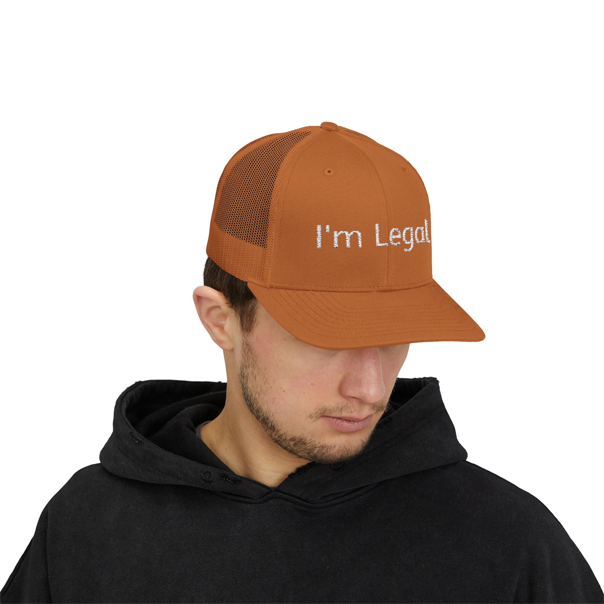 I'm Legal Snapback Trucker Cap – Bold Embroidered Statement Hat for New Citizens & Pride Celebrations
